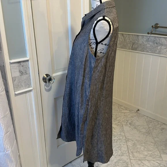 Saks Fifth Ave 100% Linen Summer Beach Dress, Size Large, New With Tags. - Picture 10 of 11